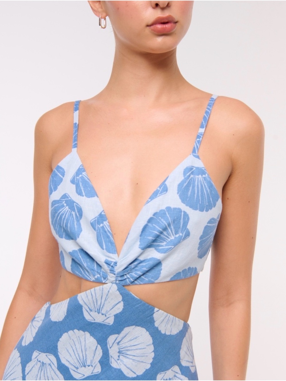 Abercrombie & Fitch Light Blue Shell Print Dress - Picture 2 of 9